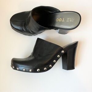 Me Too Studded Bikercore Heeled Mules